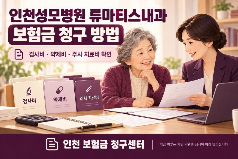 인천성모병원 류마티스내과 진료 후 보험금 청구 방법｜검사비·약제비·주사 치료비 확인하....
