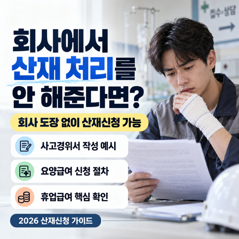 회사에서 산재 처리를 안 해준다면?｜2026 회사 도장 없이 산재신청하는 법·사고경위서 작성 ....