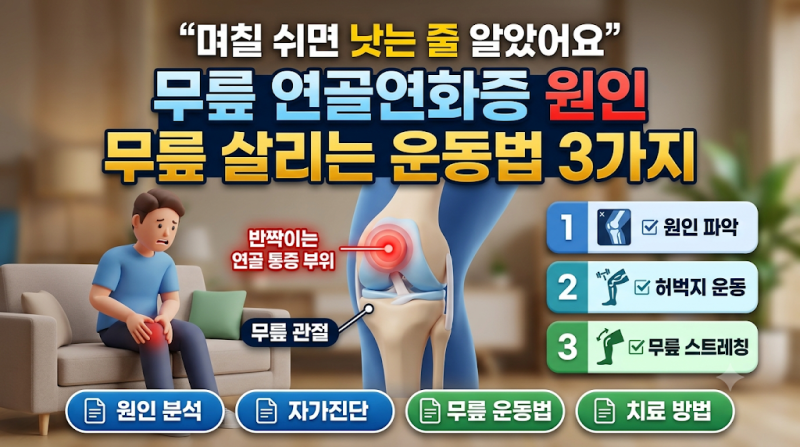 "며칠 쉬면 낫는 줄 알았어요" 무릎 연골연화증 원인과 무릎 살리는 운동법 3가지