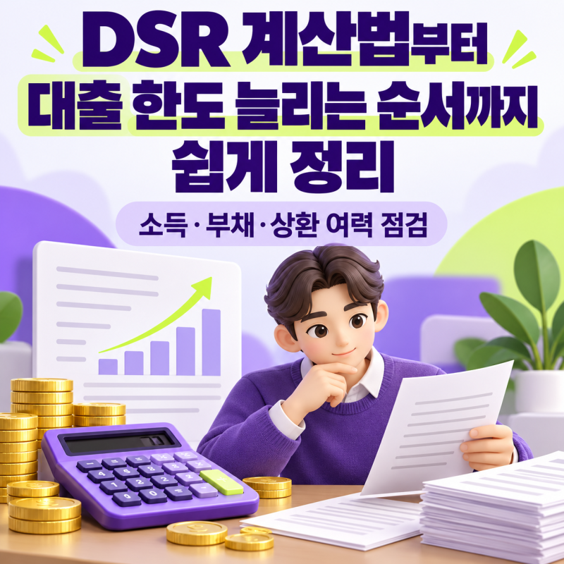 DSR 계산법부터 대출 한도 늘리는 순서까지 쉽게 정리