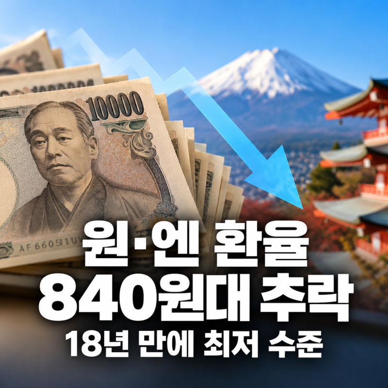 원·엔 환율 840원대, 18년 만에 최저 수준! 엔화가 싸진 이유는?