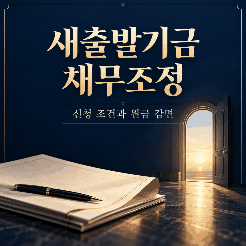 새출발기금 채무조정 신청 조건 총정리, 원금 감면율과 신청 방법