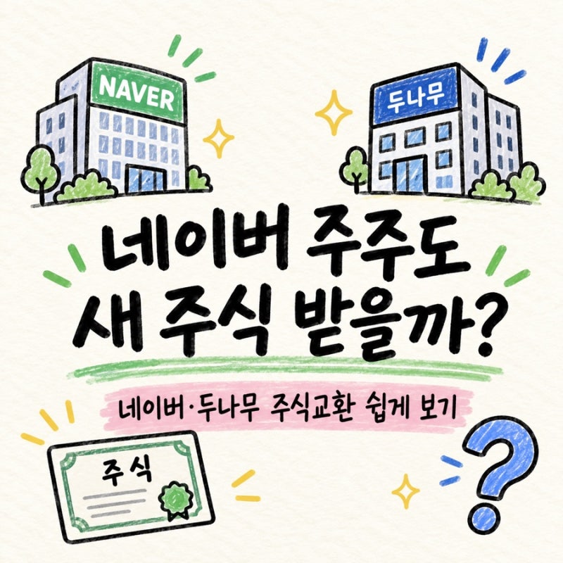 네이버·두나무 주식교환, 네이버 주주도 새 주식을 받을까? 합병과 다른 점