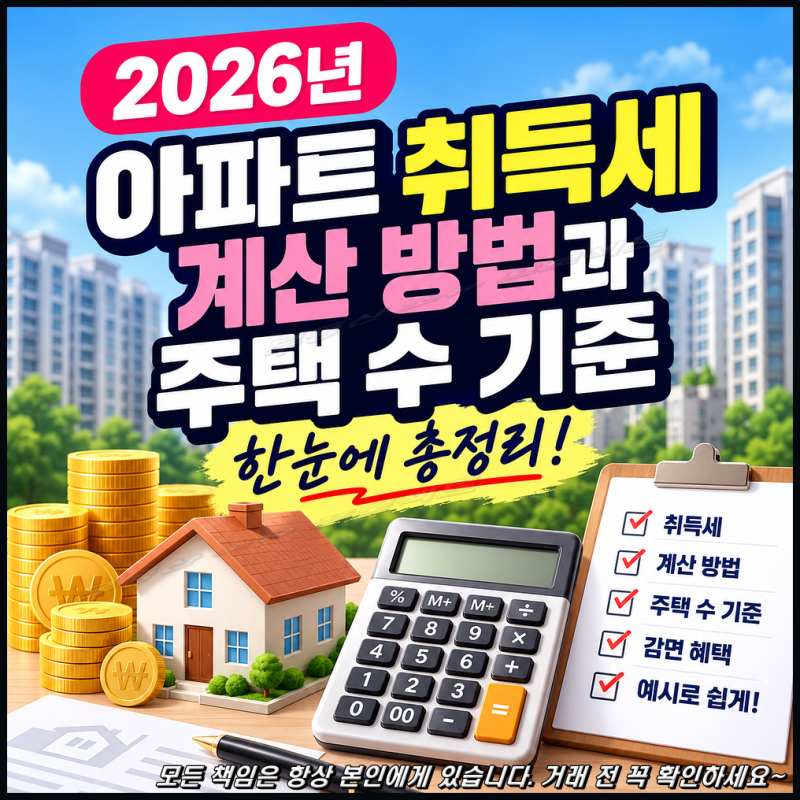 2026년 아파트 주택 취득세율 주택수 기준 총정리