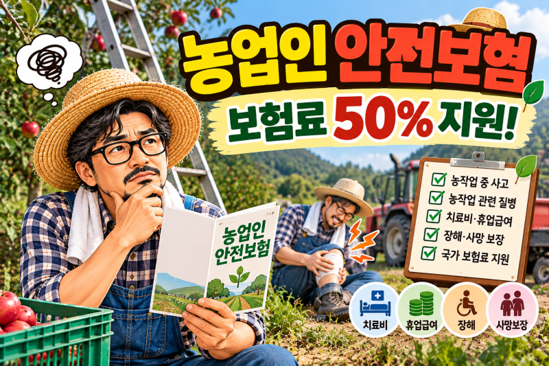 2026 농업인 안전보험 꼭 가입해야 할까? 보험료 50% 지원부터 가입방법까지