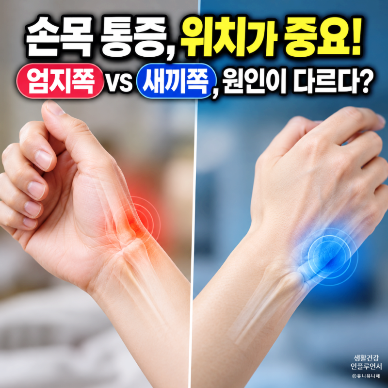 손목 통증 위치가 중요! 엄지쪽vs새끼손가락쪽 아플 때 원인이 다른 이유