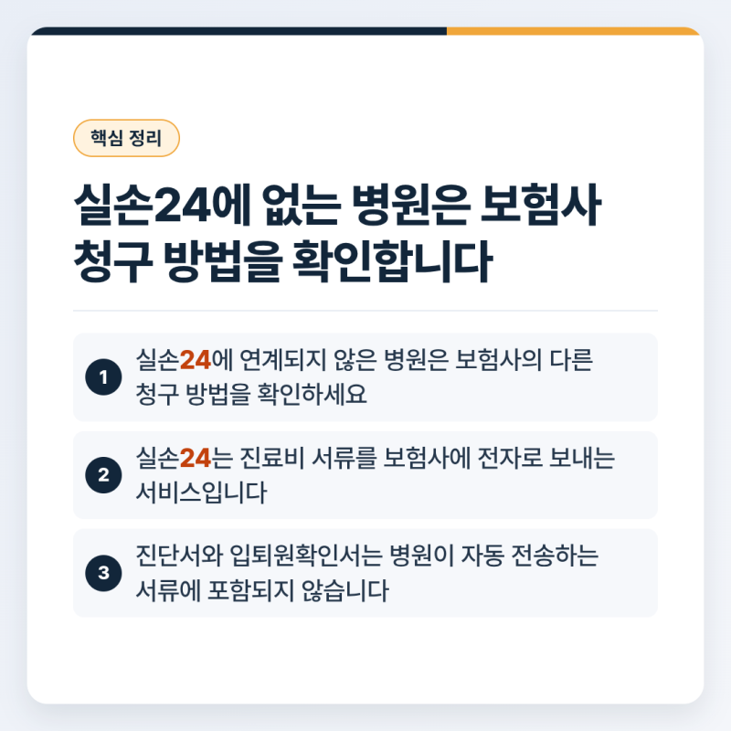 실손24에 없는 병원은 보험사 청구 방법을 확인합니다