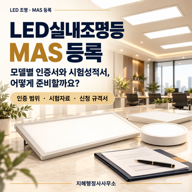 LED실내조명등 MAS 등록, 모델별 인증서와 시험성적서는 어떻게 준비할까요?