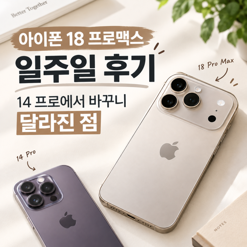 아이폰 18 프로맥스 일주일 후기, 14 프로에서 바꾸니 달라진 점
