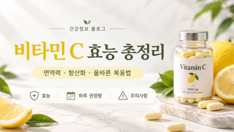 비타민 C 효능 총정리 면역력·피로 회복부터 하루 권장량과 올바른 복용법까지!