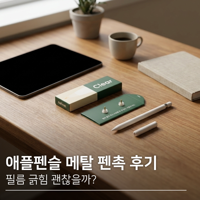 애플펜슬 메탈 펜촉 교체 | 낼나 마이테크 샤프 팁 2개입 필름 긁힘 확인할 점