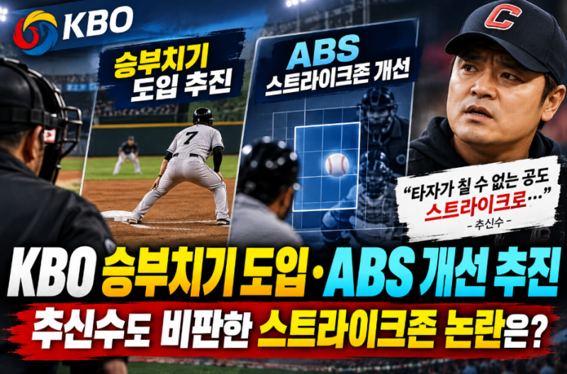 KBO 승부치기 도입·ABS 개선 추진, 추신수도 비판한 스트라이크존 논란 정리