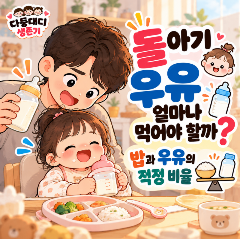 "돌 아기 우유 얼마나 먹어야 할까? 밥과 우유의 적정 비율"