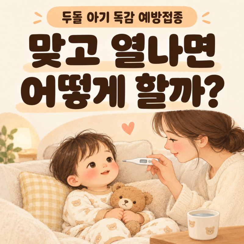 두돌 아기 독감 예방접종 완료｜맞고 열나면 어떻게 해야 할까?