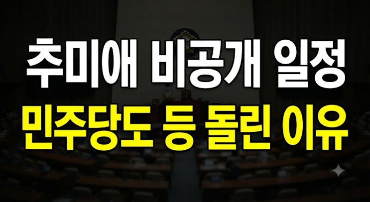 추미애 비공개 일정 <b>국감</b>자료 논란｜같은 민주당 요구에 반발한 이....