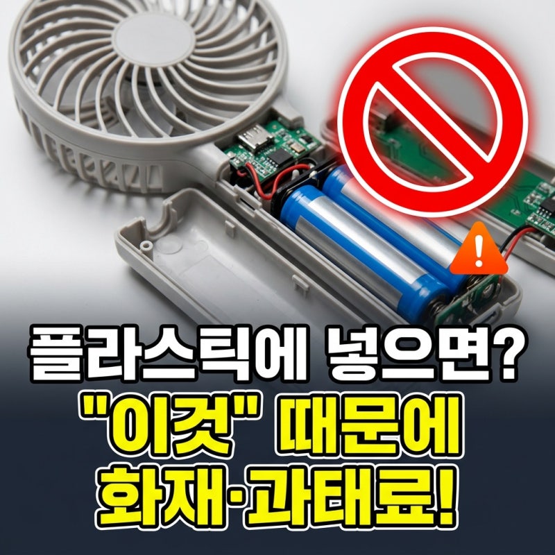고장 난 손선풍기 분리수거, "이것" 때문에 플라스틱함에 넣으면 안 돼요