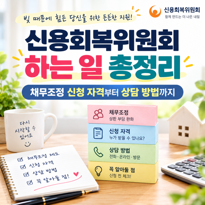 신용회복위원회 하는 일 총정리｜채무조정 신청 자격부터 상담 방법까지