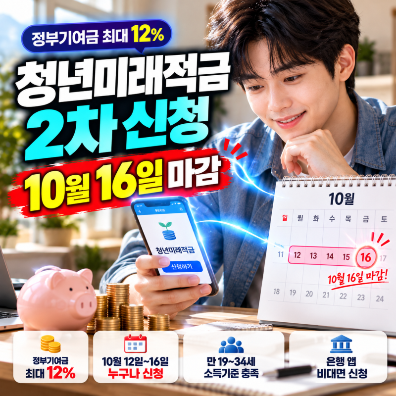 청년미래적금 2차 신청 16일 마감ㅣ12일부터 누구나, 가입조건·갈아타기 총정리(+신청 일정과....