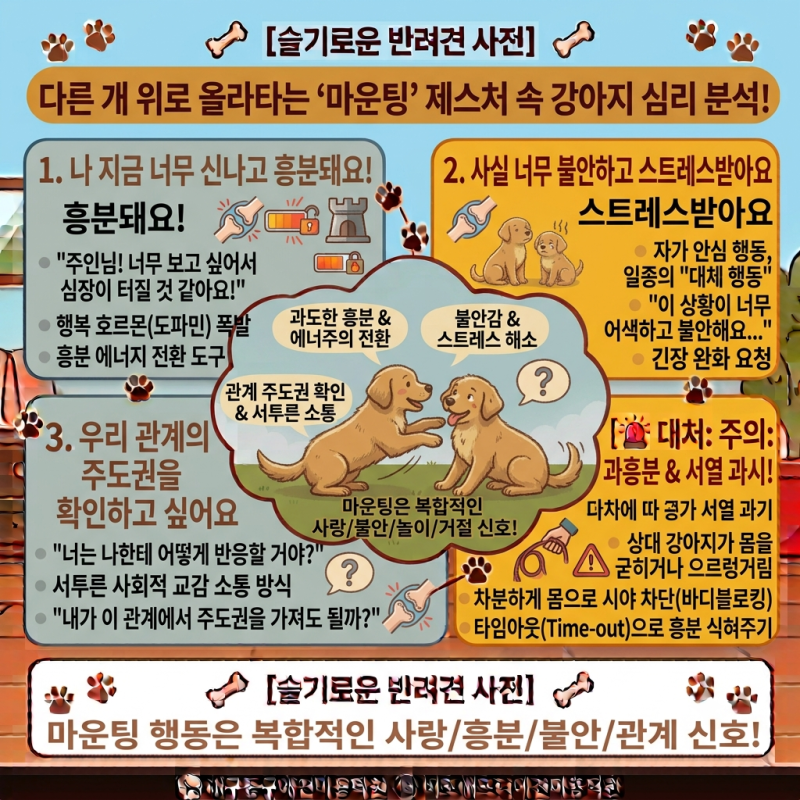 대구애견미용학원 [슬기로운 반려견 사전] 강아지가 다른 개 위로 올라타는 '마운팅' 제스처....