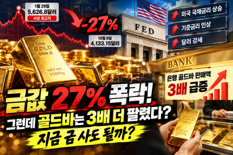 금값 27% 폭락, 지금 사도 될까?｜오늘 금시세·금값 하락 이유·골드바·2027년 전망