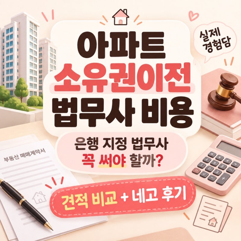 아파트 소유권이전 법무사 비용, 은행 지정 법무사 꼭 써야 할까? 네고 성공후기