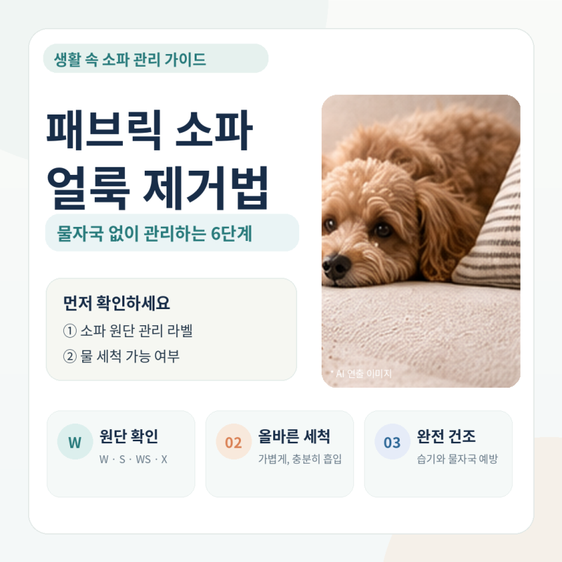 패브릭 소파 얼룩 제거 방법｜물자국 생기는 이유와 청소 순서 6단계