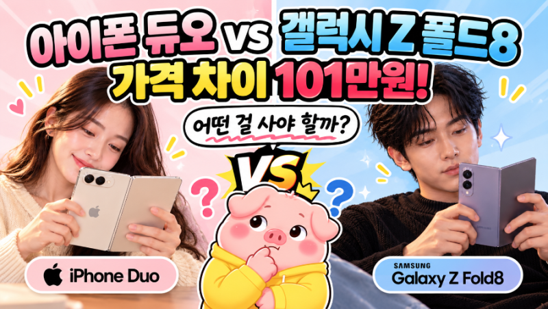 아이폰 듀오 vs 갤럭시 Z 폴드8, 가격 차이 101만원! 어떤 걸 사야 할까?