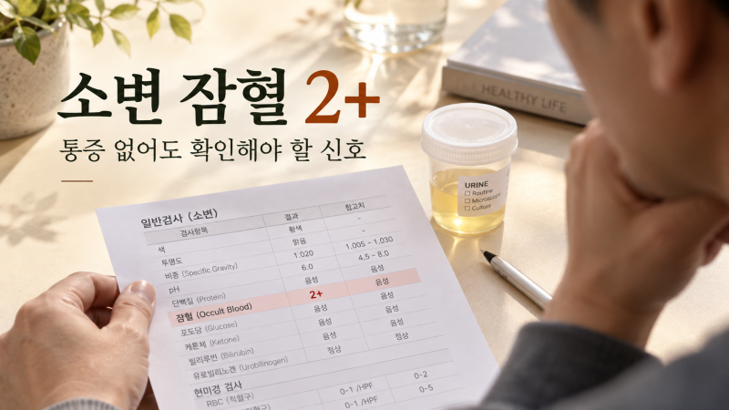 건강검진 소변 잠혈 2+인데 통증이 없다면?｜신장·방광 이상 구별법과 꼭 받아야 할 검사