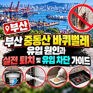 부산 중동산 바퀴벌레 유입 원인과 실전 퇴치 및 유입 차단 가이드