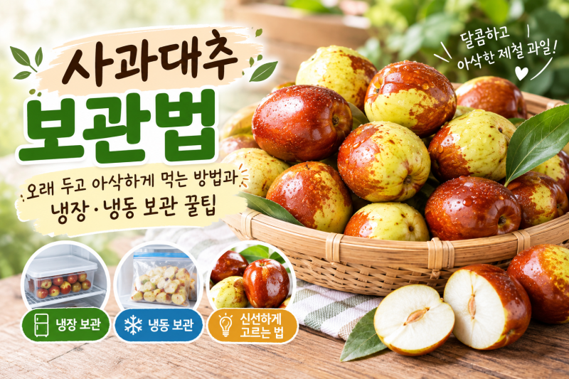 사과대추 보관법｜오래 두고 아삭하게 먹는 방법과 냉장 냉동 보관 꿀팁