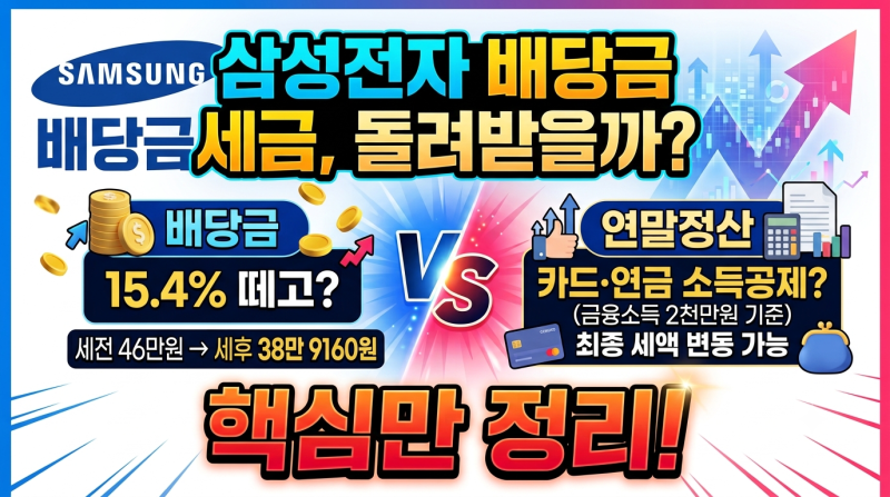삼성전자 배당금 세금, 소득공제로 돌려받을 수 있을까?