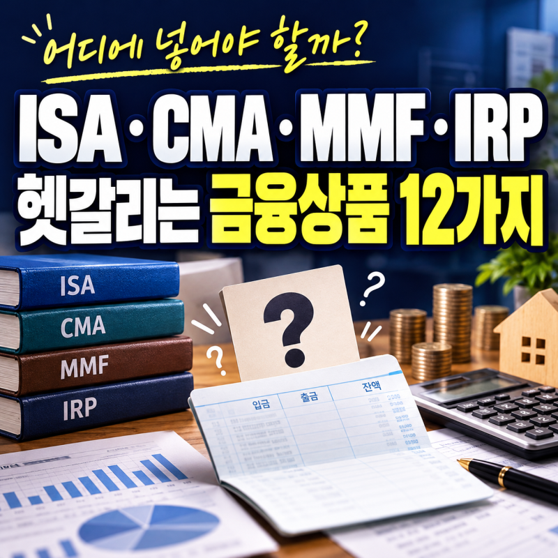 ISA·CMA·MMF·IRP… 헷갈리는 금융상품 12가지, 내 돈을 어디에 넣어야 할까?