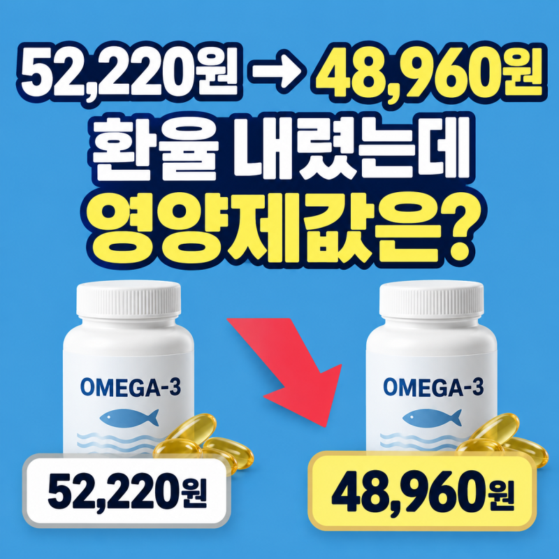 환율이 내리면 영양제도 싸질까? 2월에 해외 직구한 오메가3 가격 다시 확인했어요