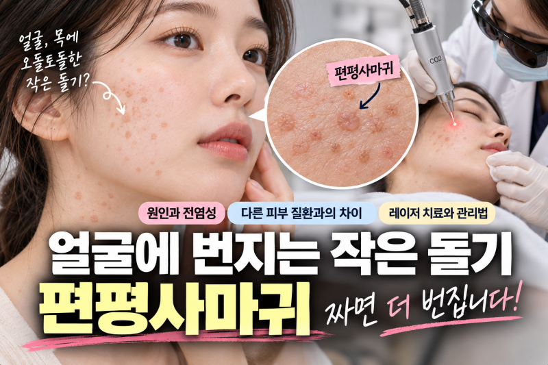 얼굴과 목에 번지는 오돌토돌한 돌기? 편평사마귀 발생 원리 & 진단 및 레이저 치료·주의사....