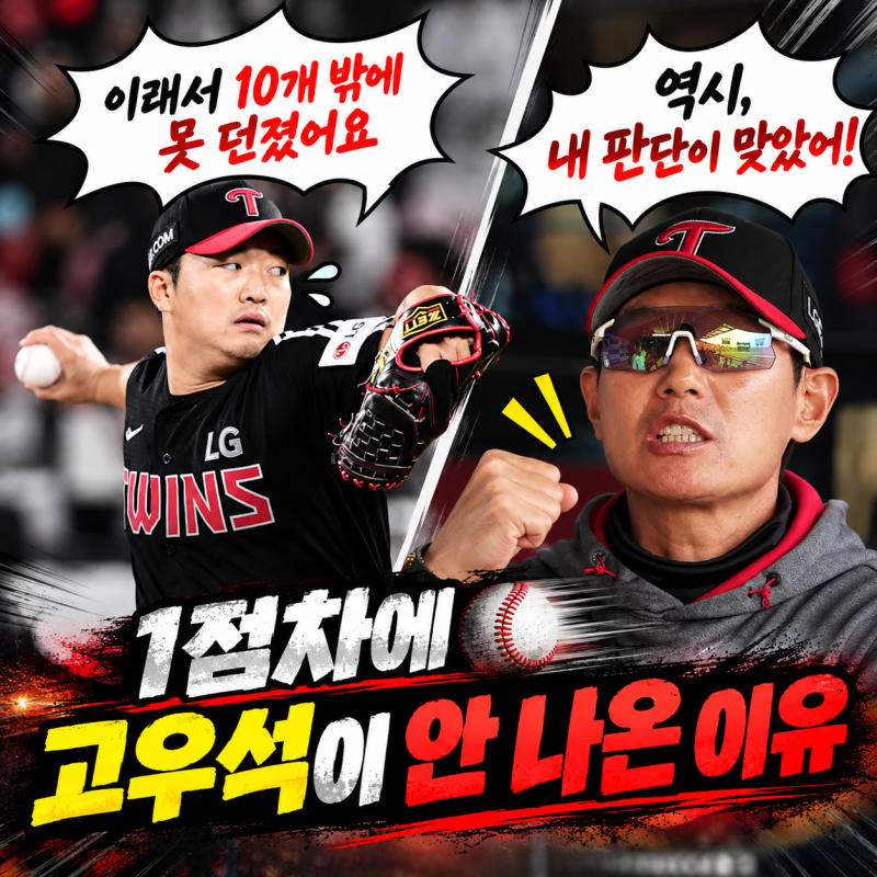 “10개밖에 안 던졌는데”...1점 차에 고우석 안 나온 이유, 알고 보니 '이것'이었다