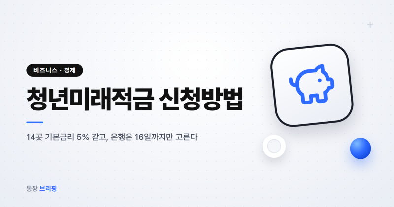"16일 지나면 은행 못 바꾼다" 청년미래적금 신청방법 2026