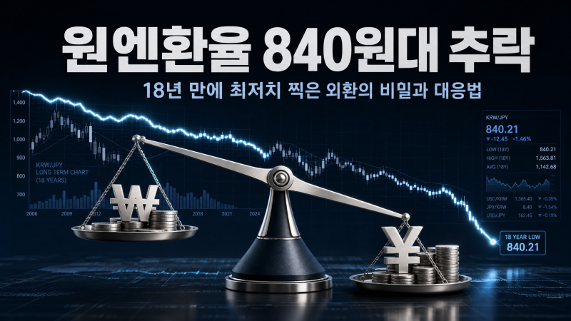 “엔화 사 모았는데 어쩌나” 원엔환율 840원대 추락과 외환의 비밀