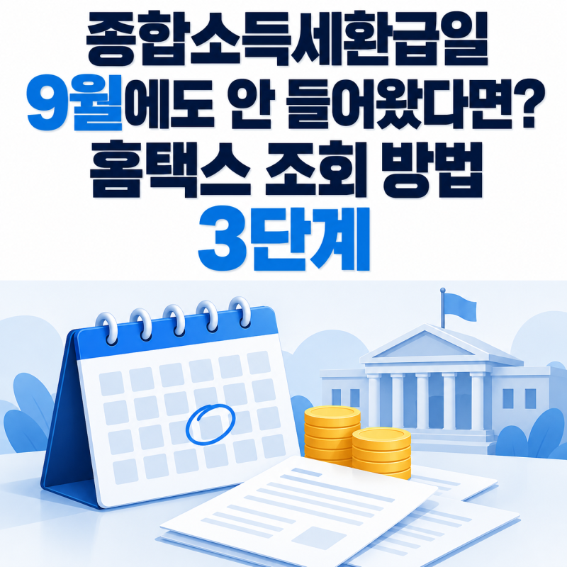 종합소득세환급일 9월에도 안 들어왔다면? 홈택스 조회 방법 3단계