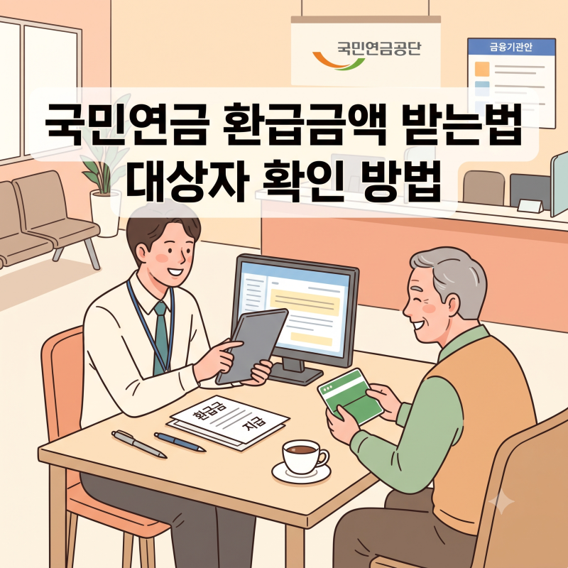 국민연금 환급금액 받는법 대상자 확인 방법
