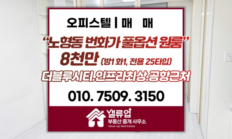 [급매] 더블루시티 8천만원 연동 풀옵션 원룸 11평