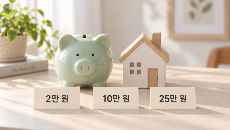 청약통장 월 납입금 얼마가 유리할까? 2만·10만·25만 원 비교 (2026년 기준)