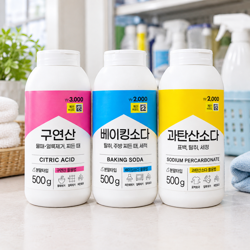 과탄산소다 구연산 베이킹소다 헷갈렸는데 용도별 차이점 딱 정리해 드릴게요!