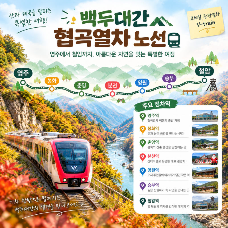 백두대간 협곡열차 노선 총정리｜2026 최신 운행정보·예약·좌석 꿀팁