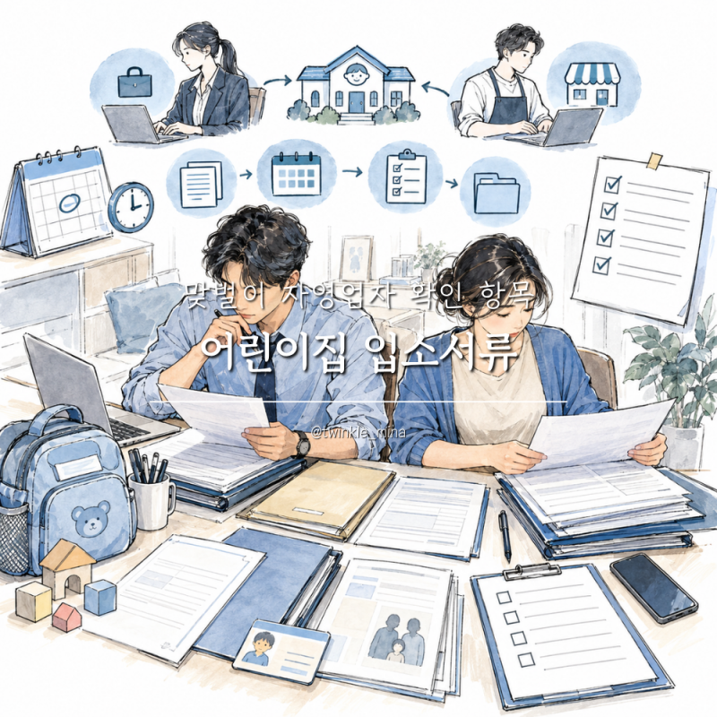 어린이집 입소서류 미리 챙기기! 맞벌이 자영업자 확인 항목 정리