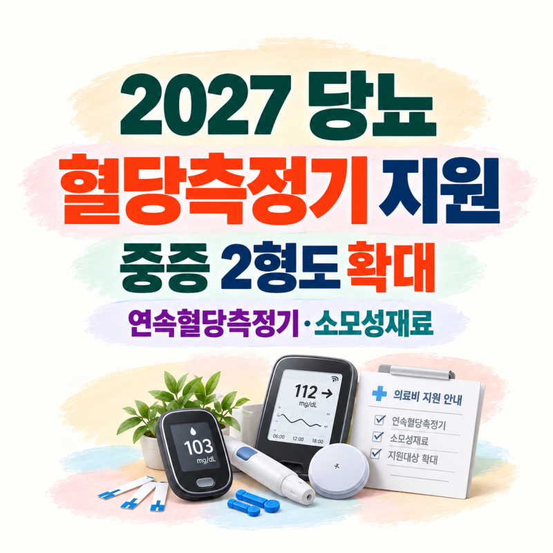 2027 당뇨 혈당측정기 지원받을까?｜중증 2형 연속혈당측정기·본인부담 10~20%