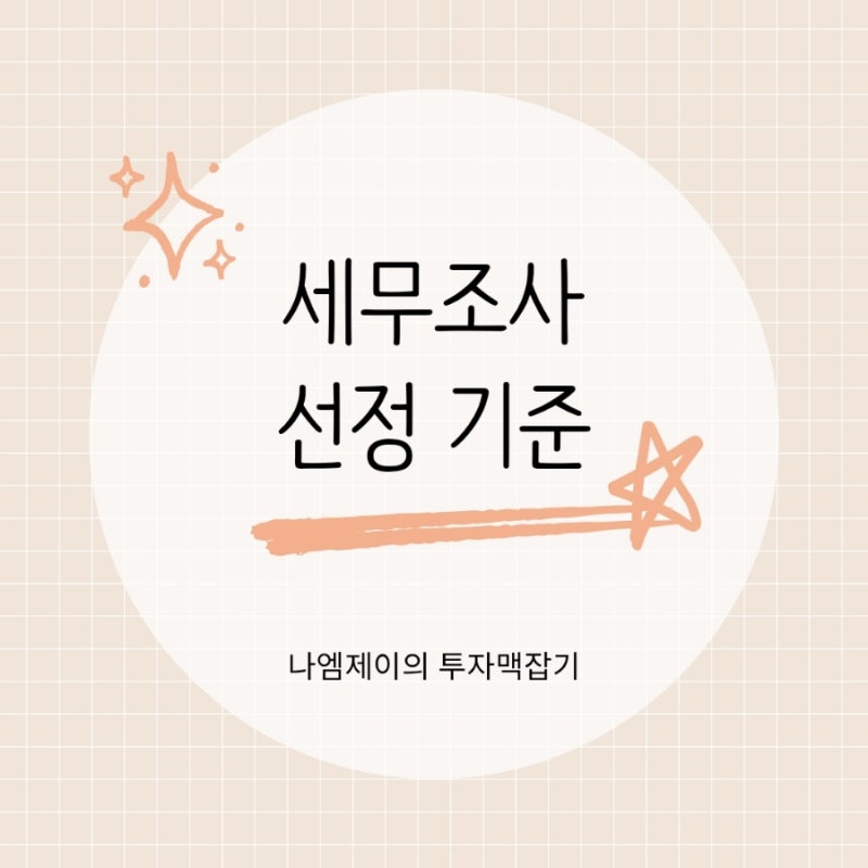 세무조사 선정 기준, 국세청이 주목하는 개인사업자 특징