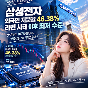 삼성전자 외국인 지분율, 리먼 사태 이후 최저 수준