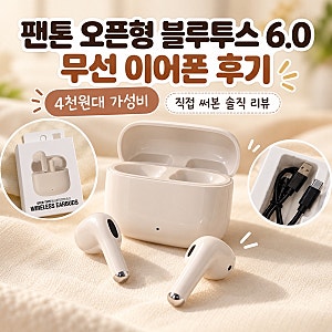 4천원대 가성비 이어폰 후기｜팬톤 오픈형 블루투스 6.0 무선 이어폰 내돈내산