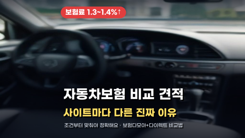 자동차보험 비교 견적, 사이트마다 다른 진짜 이유