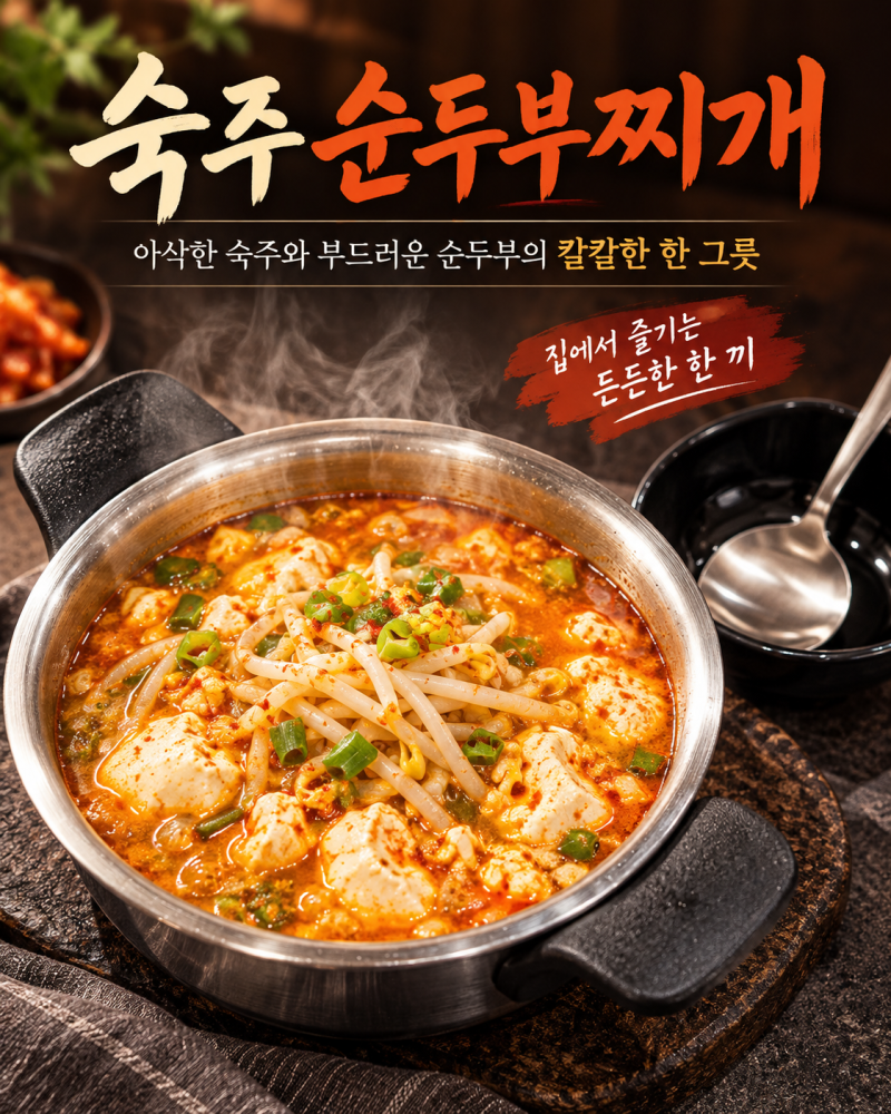 숙주 순두부찌개 끓이는 법 아삭하고 칼칼한 국물요리